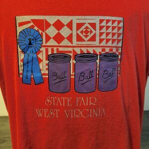 Vintage Screen Stars State Fair West Virginia T-shirt Adult XL Red USA 1992‎